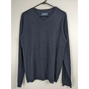 Zadig and Voltaire Merino v-neck sweater Wolf head size small Ginger Blue knit